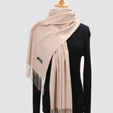 Christmas Gift 2021 Winter Scarf For Women Long Warm Cashmere Scarves Hijab Solid Lady Shawl Wrap Female Pashmina Bandana Head Scarfs Echarpe