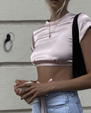 Kukombo Elegant Satin Summer Top Camis Women Backless Bandage Crop Top White Short Tops 2023 Blusas De Mujer