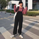 Christmas Gift Denim Jumpsuits Women Loose Solid Ankle-length Pants Streetwear Korean preppy StyleTrendy Casual Summer 2021 Woman Overall