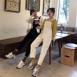 Christmas Gift Women's denim Jumpsuits Loose Solid Color Thin high Waist All-Match Straight Preppy Style  Summer Pocket Woman Denim Overalls