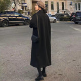 Kukombo Woman Long Coat Fashion Korean Preppy Style Retro Versatile Windbreaker Casual Warm Woolen Coat Oversize 2022 Spring Women Coat