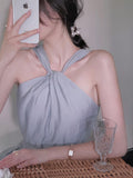 Kukombo Elegant Women Halter Polka Dot Midi Dress Ladies Solid Vintage Strapless Dresses Korean Clothing Femme Robe Summer Vestidos