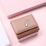 Kukombo Women Cute Small Dinosaur Wallet Buckle Folding Girl Wallet Brand Designed Pu Leather Coin Purse Female Card Holder