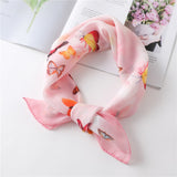 Kukombo 2022 Women Chiffon Hair Scarf Square Neck Scarves Bag Handle Tie Foulard Lady Neckerchief Bandana Shawls and Wraps