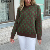Christmas Gift oversize cashmere Leaf sweater Sweater Pullovers Women winter autumn thick v-neck chic 2021 sweater long sleeve sweater top
