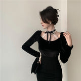 Graduation Gift Big Sale Long Sleeve Retro Slim Tops Women Lace Design Korean Fashion Black Vintage Blouse Office Lady Evening Party Clothing 2023 Autumn