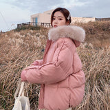 Christmas Gift 2021 New Winter Jacket Women Parkas Big Fur Collar Hooded Coat Warm Cotton padded Parka Female Jacket Loose Outwear Plus Size