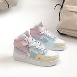 Kukombo Sneakers Women High Platform Autumn Pollen Tennis White Sports Shoes Running Korean Casual Flat Vulcanize Rubber Lolita