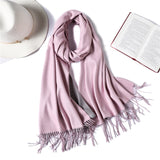 Christmas Gift Hot 2021 Winter Scarf Double Side Women's Scarves Fashion Warm And Soft Cashmere Scarf Lady Shawls Pashmina Foulard Tassel