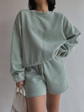 Kukombo Women High Quality Hoodies Tracksuits 2 Piece Set Autumn Sweatshirt + Sporting Shorts Outfit Solid Pants Suit