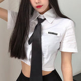 Kukombo Spring Autumn Korea Preppy Tender JSK Maiden Long Sleeve White Shirt Top Harajuku Gothpunk Academy JK Uniform Shirt Blouse Women