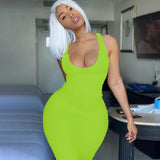 Christmas Gift Women Knit Bodycon Midi Maxi Dress Sleeveless Tank Bandage Ribbed V-neck Elastic Pencil Long Dresses 2023 New