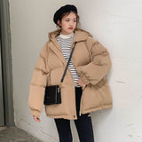 Christmas Gift Autumn Winter 2021 New Womens Coats Blue Jackets Hooded Coat Thick Cotton Parkas Oversized Jacket Female