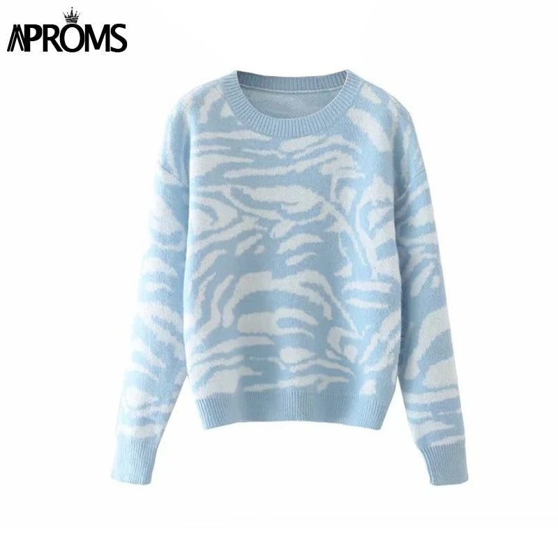 Christmas Gift Aproms Elegant Green Tie Dye Knitted Sweater and Pullovers Women 2021 Winter Long Sleeve Warm Ribbed Jumper Female Slim Top