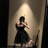 Kukombo  Summer Sexy Party Dress Women French Style Princess Sweet Kawaii Mini Dress Puff Sleeve Casual Office Elegant Dresses For Women