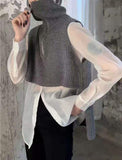Christmas Gift Fall 2021 Women Clothing Loose Sleeveless Sweater Women Vest Sweaters Knitting Vest Joker Knitted Wool Oversize Girls Pullover