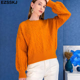 Christmas Gift Autumn Winter basic oversize thick Sweater pullovers Women 2021 croped Coarse Needle Sweater pullovers female Long Sleeve