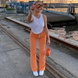 Kukombo Casual Loose Jeans Harajuku Pockets High Waisted Trousers Wide Leg Pants Women 2022 Fashion Streetwear Sweet Cute Lady