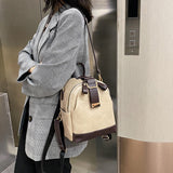 Kukombo New Fashion Women Leather Backpack Small PU School Bag Backpacks for Teenage Girls Vintage Double Shoulder Bags Mochila Feminina