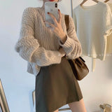 Christmas Gift 2021 Women Sweater Pullover Female Knitting Overszie Long Sleeve Loose Elegant Knitted Thick Outerwear Womens Winter Sweaters