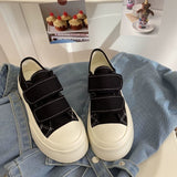 Kukombo Women Sports Shoes Canvas Platform White Tennis Casual Spring Autumn Basket Flat Vulcanize Running Sneakers Lolita Kawaii