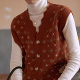 Kukombo Winter Loose Casual Kawaii Cute Sweaters Korean Fashion Sweet Clothes for Women Autumn France Vintage Elegant Sweater Vest