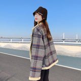 Christmas Gift Lamb wool short down cotton padded jacket women's Korean loose winter plaid jacket 2021 NEW