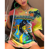 Christmas Gift High Street Oversized T-shirt Women Summer Y2K Clothes Plus Size Short Sleeve Harajuku O-neck Graphic Bodyfriend Tee Tops