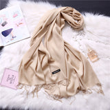 Christmas Gift 2021 women scarf solid cashmere scarves lady shawls and wraps winter head scarf pashmina long size foulard hijab wholesale
