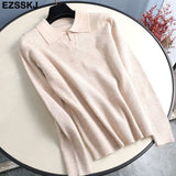 Christmas Gift Polo callor women's sweaters 2021 Thin Autumn Winte wool swearter slim female Women chic female loose women's jumper pull