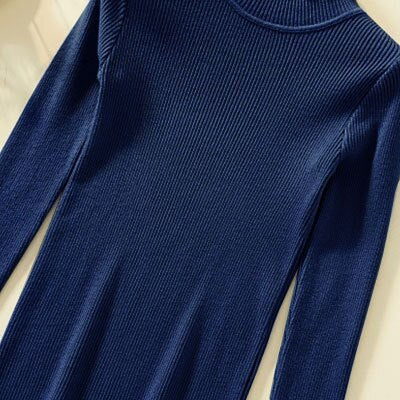 Christmas Gift Yiyiyouni Casual Slim fit Knitted Turtleneck Sweater Women Autumn Winter Ribbed Basic Pullovers Women Soft Long Sleeve Jumper