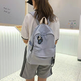 Kukombo Fashion College School Bag Backpacks for Women Striped Book Packbags for Teenage Girls Men Travel Shoulder Bags Rucksack