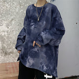 Christmas Gift Tie Dye Print Long Sleeve Tshirt Women Tops Fashion Female T-shirt Oversized Tees Women T Shirt Loose Tops Spring Lady Tshirts