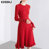 Christmas Gift 2021 autumn winter thick Mermaid sweater dress elegant knit Trumpet dress women slim midi dress Female chic knit elegant dress