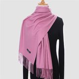 Christmas Gift 2021 Winter Scarf For Women Long Warm Cashmere Scarves Hijab Solid Lady Shawl Wrap Female Pashmina Bandana Head Scarfs Echarpe