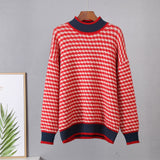 Christmas Gift Hirsionsan Houndstooth Knitted Cashmere Sweaters Women 2021 New Winter Loose Ladies Pullovers Warm Casual Knitwear Jumper