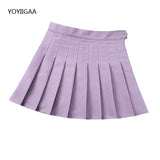 Christmas Gift Sweet Women Pleated Skirts Summer High Waist Ladies Girls Mini Short Skirt Preppy Style Chic Women Mini Skirts Solid Color Skirt