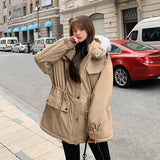Christmas Gift New down cotton jacket Korean style pie overcomes short plush thickened Jacket Women's cotton jacket loose jacket