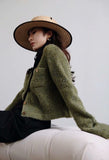 Kukombo Women Thick Coat Solid New Long Sleeve Stand Collar Casual Style Designed Temperament Fashion Autumn Winter Cardigan