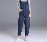 Christmas Gift Denim Overalls Jeans Women Jumpsuit Denim Plus Size Jeans Woman Plus Size Blue Jean Overalls For Women Elegant Autumn
