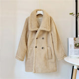 Christmas Gift Brand Design Big Collar Teddy Bear Jacket Women Winter 2021 Thick Warm Fur Coat Oversized Overcoats Ladies Chic Street Outerwear