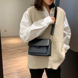 Kukombo Fashion Female Shoulder Bags Ladies Flap 2022 Strap New PU Letter Soft Zipper Solid Crossbody Bags Women's Handbags Casual Totes