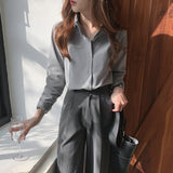 Kukombo New 2022 Women Autumn Winter Blouse Shirts Casual Oversized Elegant Solid Fashionable Office Lady Wild Tops BL3277