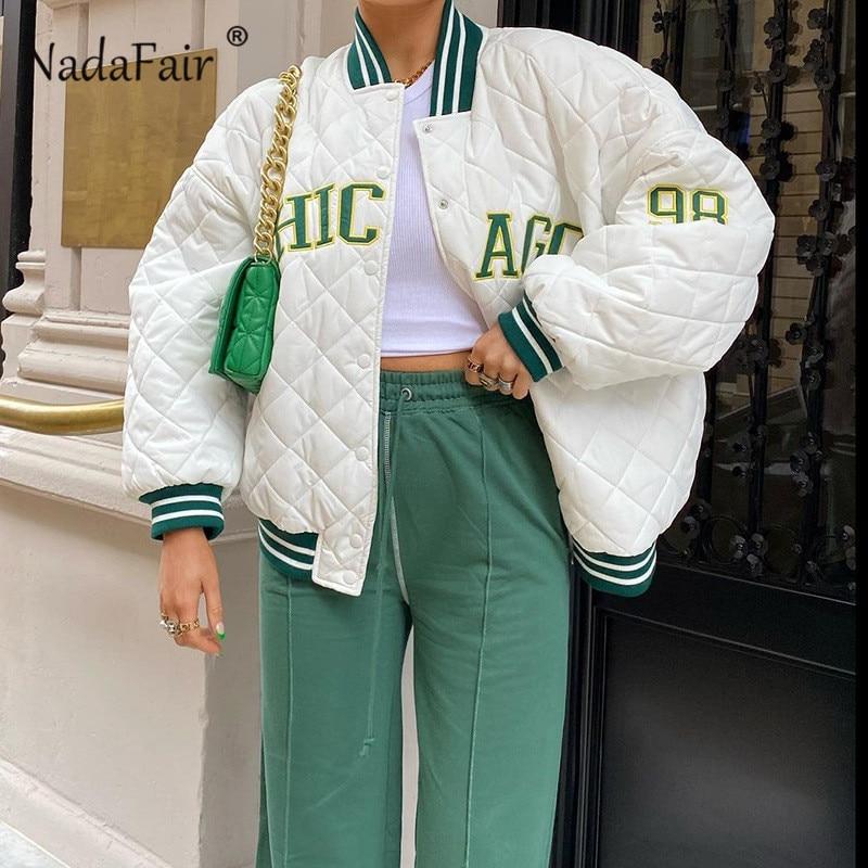 Autumn Long Sleeve Winter Jackets Women Fashion Street Wear Cotton Zip Up Baseball Sport Coats Female Outfits Parkas-1104