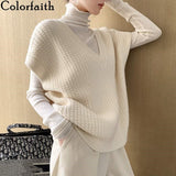Christmas Gift  2021 New Winter Spring Women Sweaters Pullovers Sleeveless Vest Waistcoat Vintage Oversize Wild Knitwear Tops SWV1158