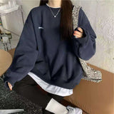 Christmas Gift 2021 spring and autumn new splicing Pullover fashion Korean thick and thin women's Sweatshirt Navy Gray Black Pink women's Hoodi