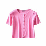 Kukombo Summer Crop Top Women Graphic T Shirts Vintage Short Button Up Shirt Elegant Graphic Tees Women Cute Tops Green 2022 New