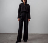 Kukombo Fashion Straight Pants Set Woman 2 Pieces Casual High Waist Trousers Suits Elegant Shirt Two Piece Pants Set Female