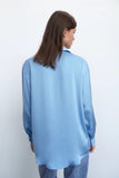 Kukombo Women Fashion Loose Asymmetry Poplin Blouses Vintage Long Sleeve Button-Up Female Shirts Blusas Chic Tops