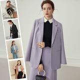 Kukombo Multicolour Autumn Winter Casual Blazer Women Office Lady Black Jacket Blazer Oversize Female Purple Blazer Coat